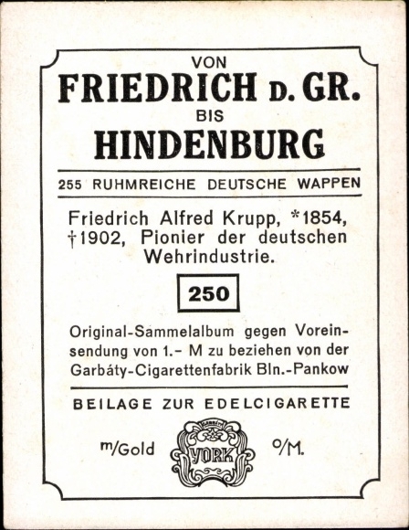 Collection picture Glorious German Coats of Arms Photo 250 Friedrich Alfred Krupp