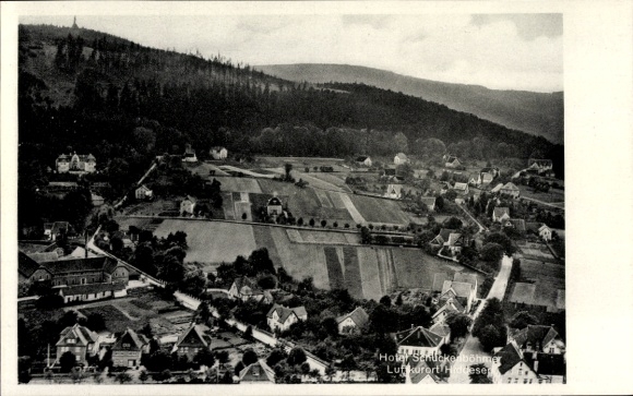 Postcard Hiddesen Detmold in the Teutoburg Forest, Hotel Schuckerbohm, aerial photograph