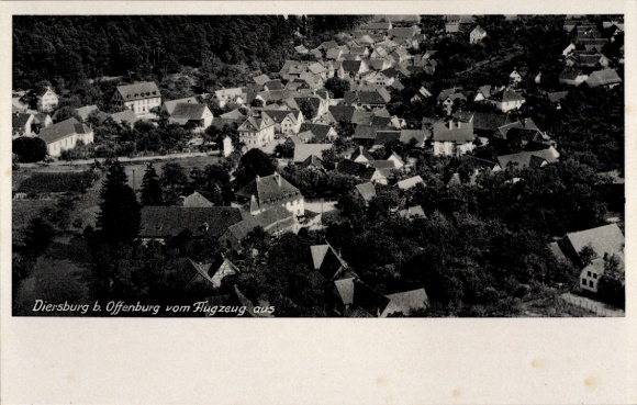 Postcard Diersburg Hohberg in the Black Forest Baden, aerial photograph