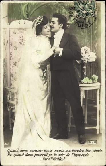 Postcard bridal couple