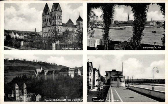Postcard Andernach am Rhein, Schönstatt Monastery, Neuwied dike wall