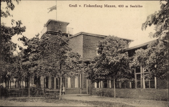 Ansichtkaart Maxen Müglitztal in Saksen, kavel bij de herberg Finkenfang, Finckenfang
