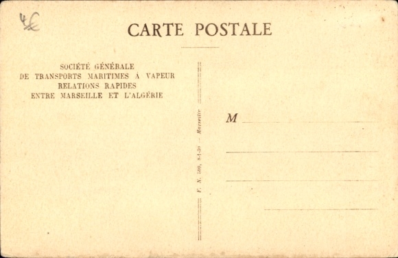 Postcard SGTM steamer Sidi Bel Abbès, starboard view