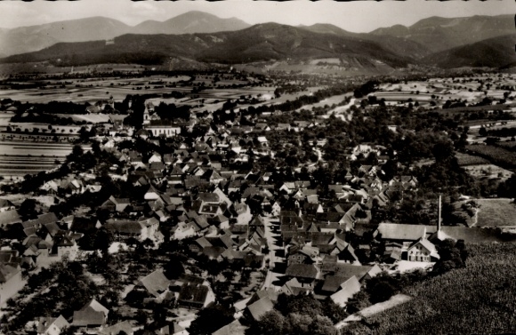 Postcard Heitersheim in the Black Forest, aerial photograph