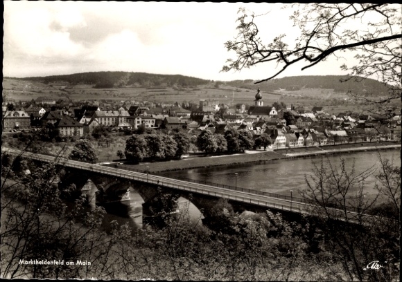 Postcard Marktheidenfeld in Spessart Lower Franconia, partial view, bridge