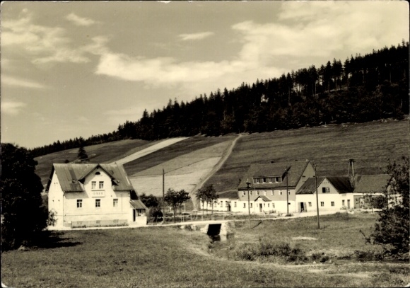 Postcard Rehefeld Zaunhaus Altenberg in the Ore Mountains, landscape with houses, forest, meadows