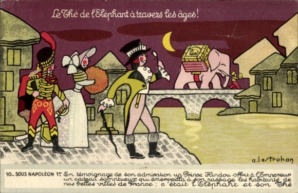 Artist Postcard Trohon, advertising, tea, The de l'Elephant