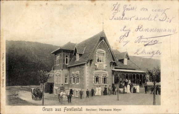 Postcard Hessisch Oldendorf on the Weser, Forellental, Gasthaus Hermann Meyer