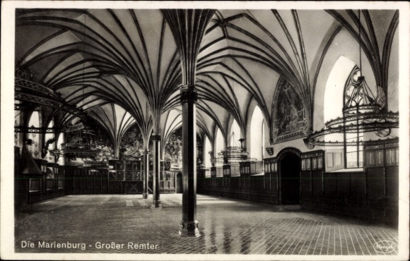 Postcard Malbork Marienburg West Prussia, Marienburg Castle, Great Remter