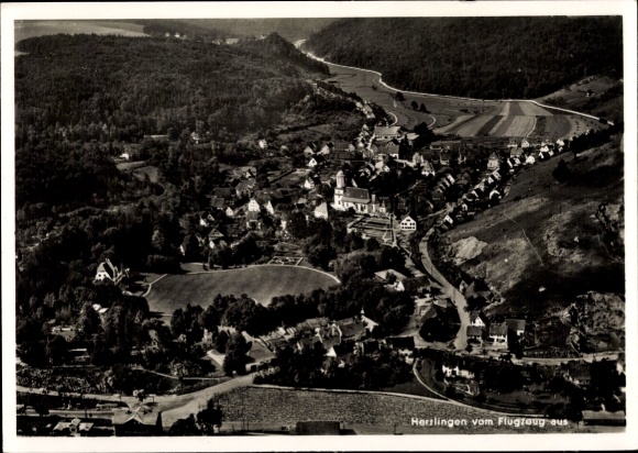 Ak Herrlingen Blaustein in Württemberg, Fliegeraufnahme