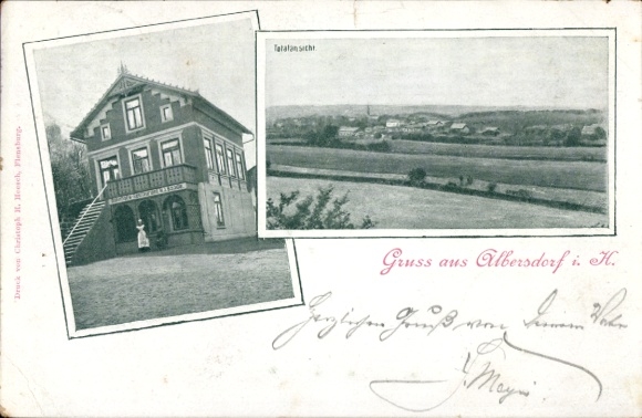 Ak Albersdorf in Holstein Dithmarschen, algemeen beeld, gastenverblijf
