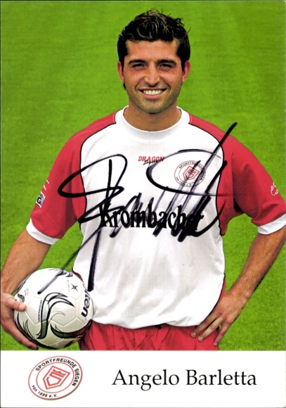 Autograph card footballer Angelo Barletta, Sportfreunde Siegen, autograph
