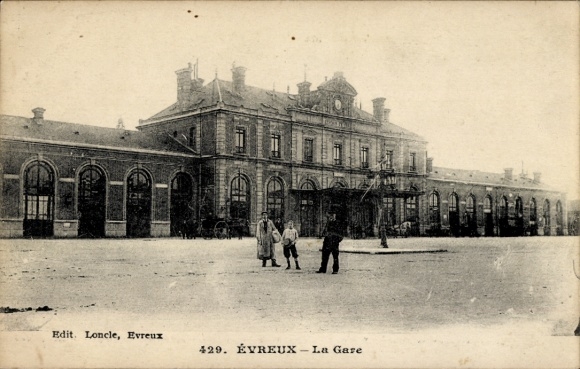 Postcard Évreux Eure, Bahnhof