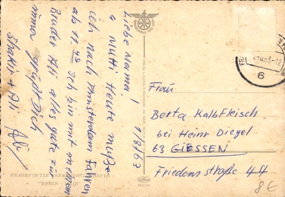 Postcard Düsseldorf Airport, passenger aircraft Lufthansa, Pan American