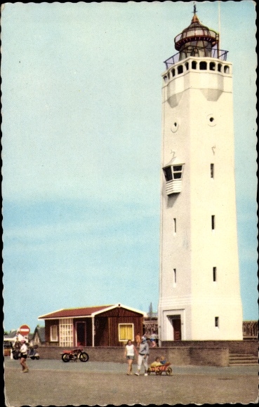 Postcard Nordwijk South Holland, Vuurtoren, lighthouse, passers-by