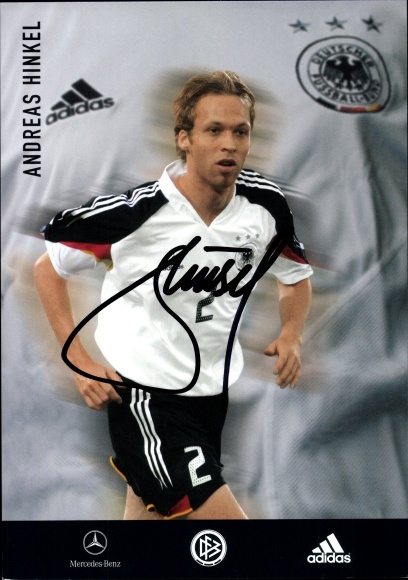 Postcard soccer player Andreas Hinkel, autograph, German national team
