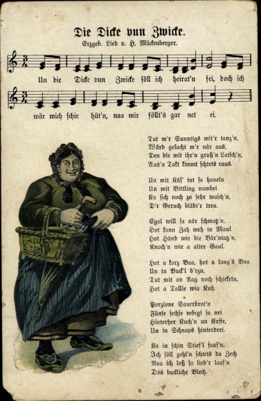 Lied Ak Mückenberger, Hilmar, Die Dicke vun Zwicke