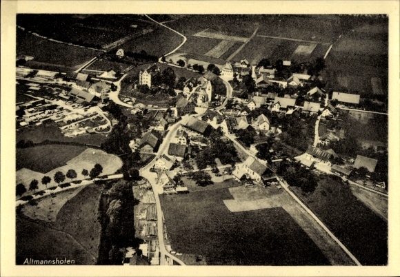 Postcard Altmannshofen Aichstetten in Allgäu Württemberg, aerial photograph