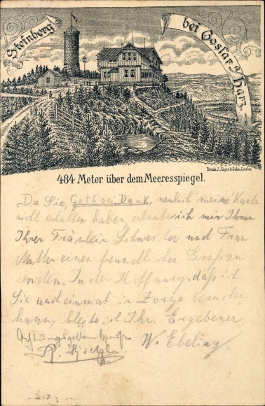 Postwaardestukken Litho Steinberg Goslar in Nedersaksen, herberg, uitkijktoren