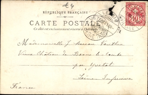 Postcard Unknown hut around 1901