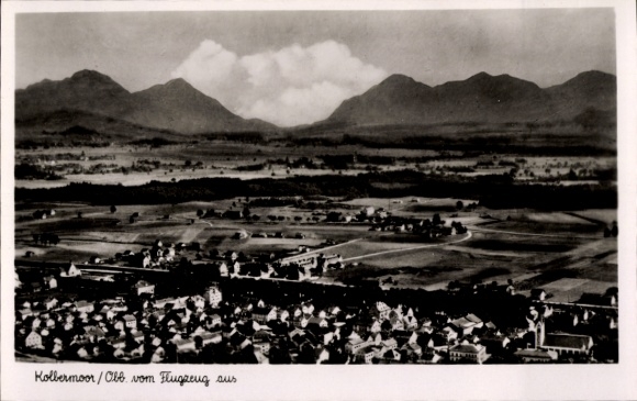 Postcard Kolbermoor in Upper Bavaria, aerial photograph