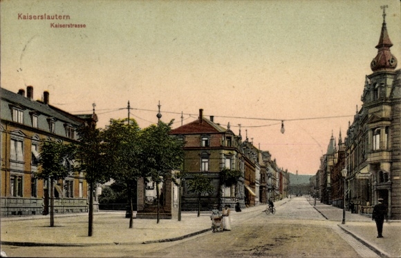 Ak Kaiserslautern in der Pfalz, Kaiserstraße, Stadtansicht,  Architektur, Straßenbahnleitungen
