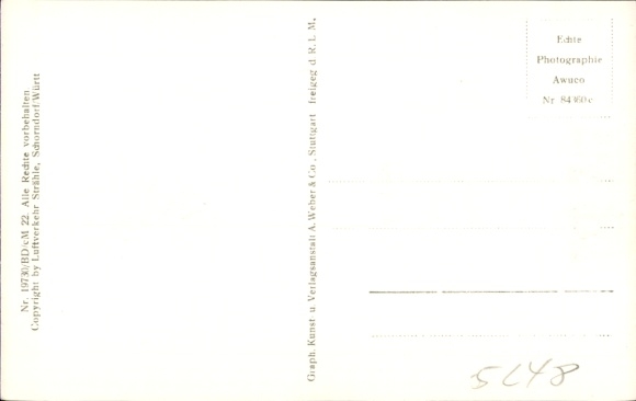 Postcard Inning am Ammersee Upper Bavaria, aerial photograph