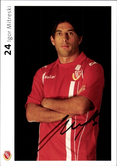 Autogrammkarte Fußballer Igor Mitreski, FC Energie Cottbus, Autogramm