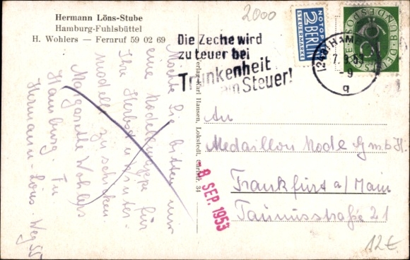 Postcard Hamburg Nord Fuhlsbüttel, Hermann Löns Stube, owner H. Wohlers