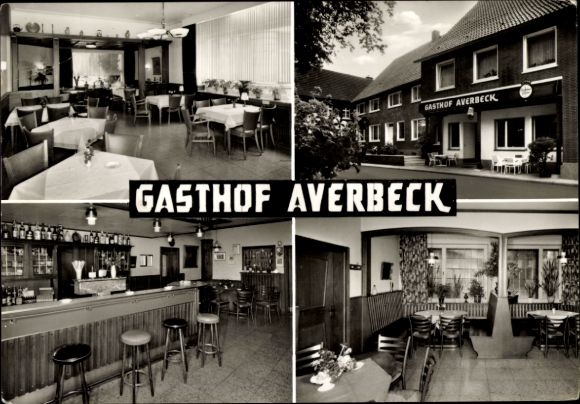 Ak Ostenfelde Bad Iburg, Gasthof Averbeck, Restaurant, Gesellschaftszimmer
