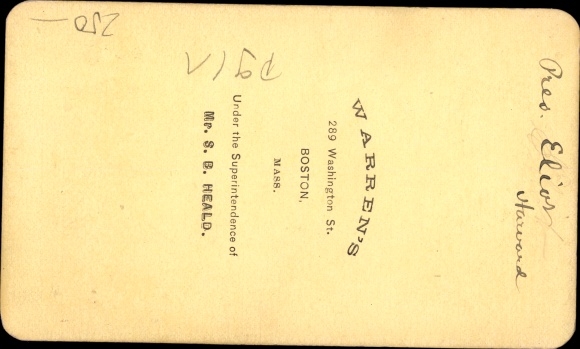 CdV Charles William Eliot, President Harvard University, portrait