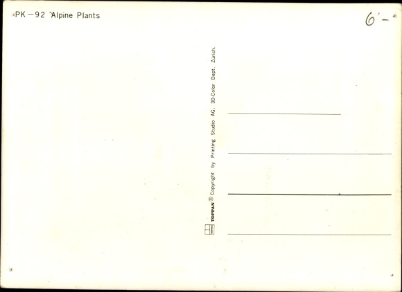 3 D Postcard Alpine Plants, mountain plants, mountains, edelweiss, gentian