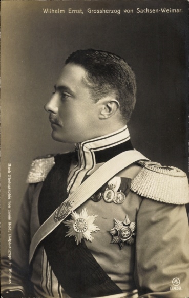 Postcard Grand Duke Wilhelm Ernst of Saxe-Weimar-Eisenach, portrait, profile view, uniform