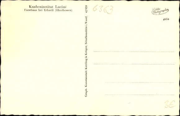 Postcard Echzell in the Wetterau district of Hesse, forester&#39;s house, Lucius boys&#39; institute, residential building