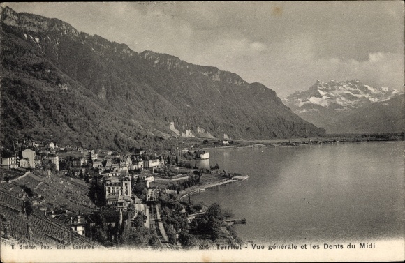 KP Territet Montreux Kt. Vaud, Vue generale, les Dents du Midi, patrz