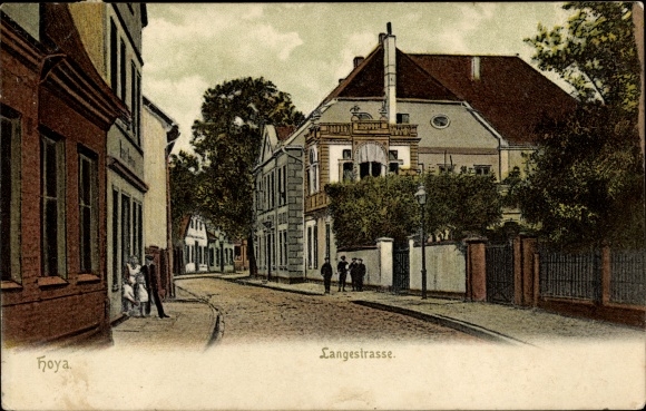Postcard Hoya in Lower Saxony, view of Langestrasse