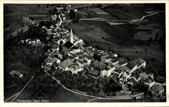 Postcard Perlesreut Lower Bavaria, aerial photograph