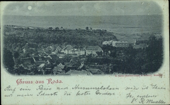 Ak Roda Stadtroda in Thüringen, Ansicht von  Landschaft, Gebäude, Grußkarte