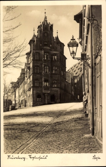 Ak Nürnberg, Toplerhaus, Straßenansicht
