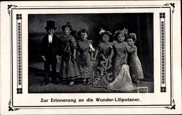 Passepartout Ak Zur Erinnerung an die Wunderliliputaner