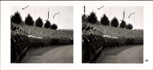 Stereo image photo &quot;Party Congress of Greater Germany&quot; No. 40 youth delegations from Italy, Bulgaria