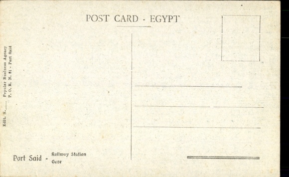 Ak Port Said Egypte, treinstation
