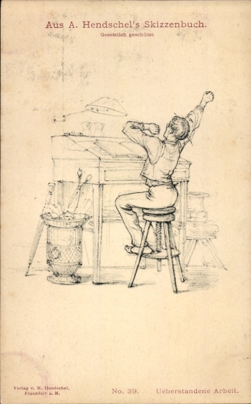 Kunstenaarskaart Hendschel, Albert, schetsboek nr. 39, Overleefd werk