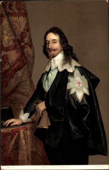 Artist Postcard Dyck v., A., King Charles I of England