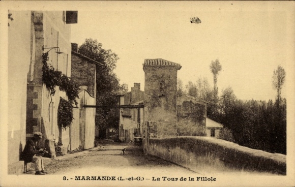 Ak Marmande Lot-et-Garonne,  La Tour de la Fillole, Straßenansicht,  Architektur