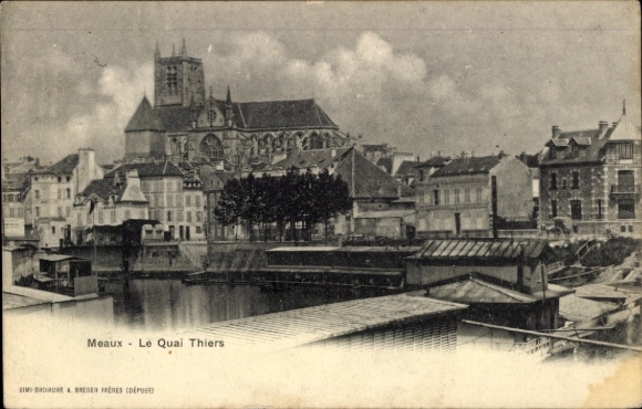 Ak Meaux Seine-et-Marne, Le Quai Thiers