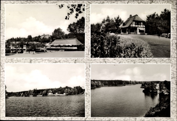 Postcard Güster in Lauenburg, camping grounds, on Prüss-See, water games