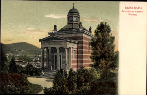 Postcard Baden Baden am Schwarzwald, Romanian Chapel, Stourdza