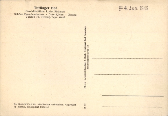 Postcard Tittling in the Dreiburgenland Lower Bavaria, aerial photograph, Tittlinger Hof
