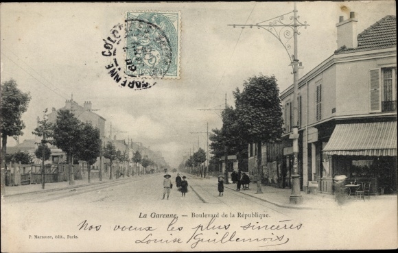 Postcard La Garenne Hauts de Seine, Boulevard de la Republique